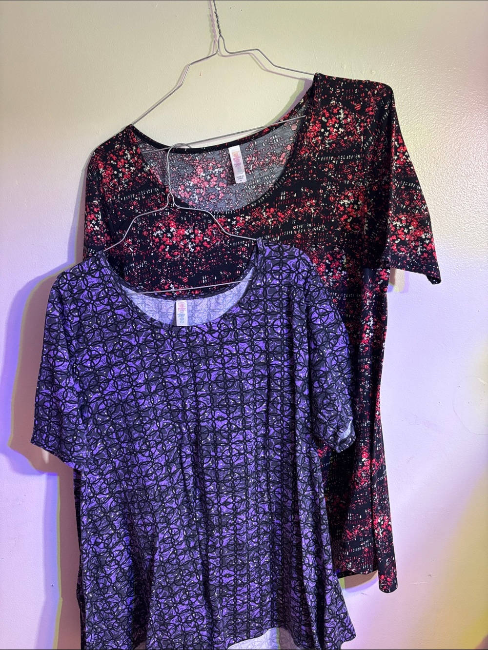 Women’s Short Sleeve Black and Pink Floral Tee